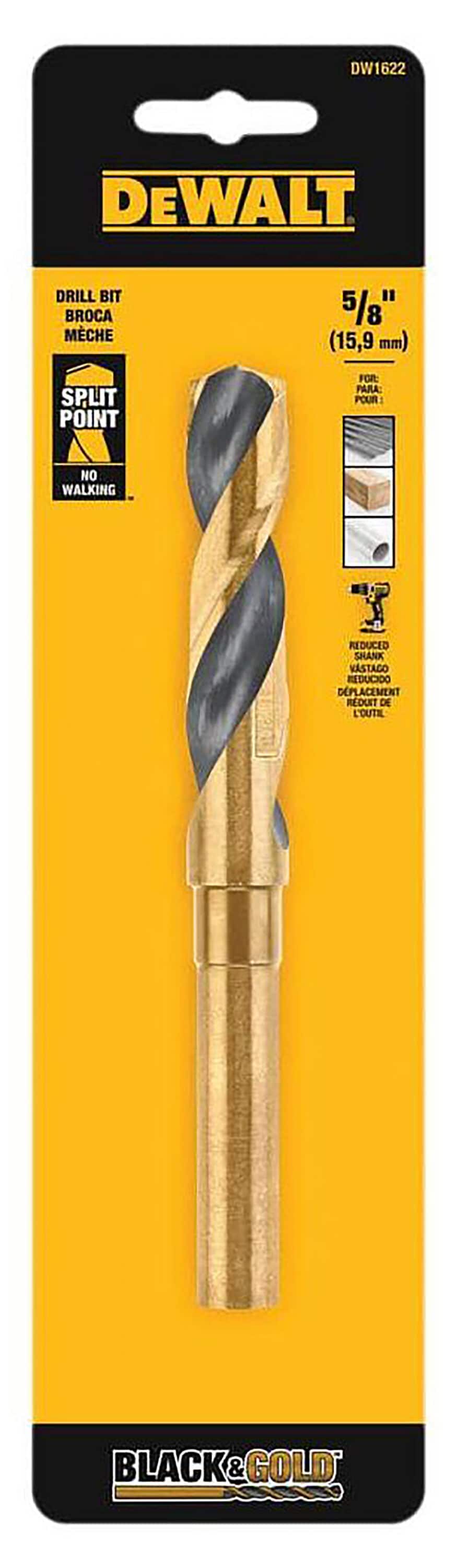 5/8-in x 6-in Black and Gold Coated Hss Silver and Deming Twist Drill Bit DW1622 G
