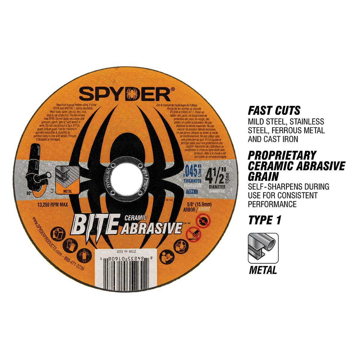 Bite Abrasive Bite 4.5-in Ceramic Cut-off Wheel 21105