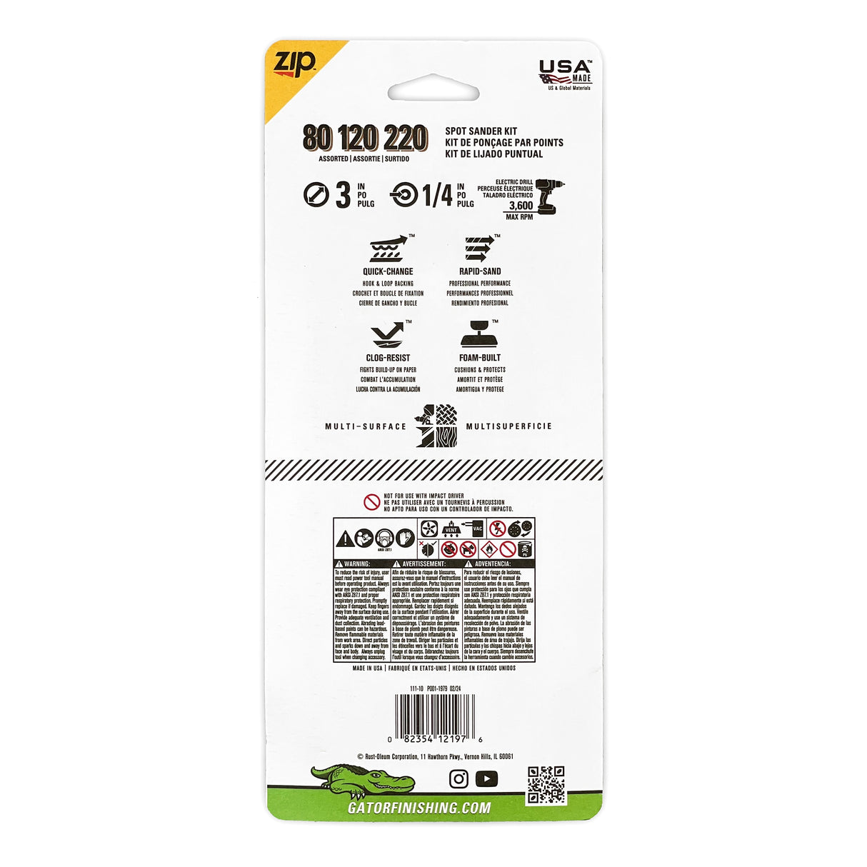 Zip 30-Piece Ceramic Alumina Multi-grade Pack Disc Sandpaper GAT-12197