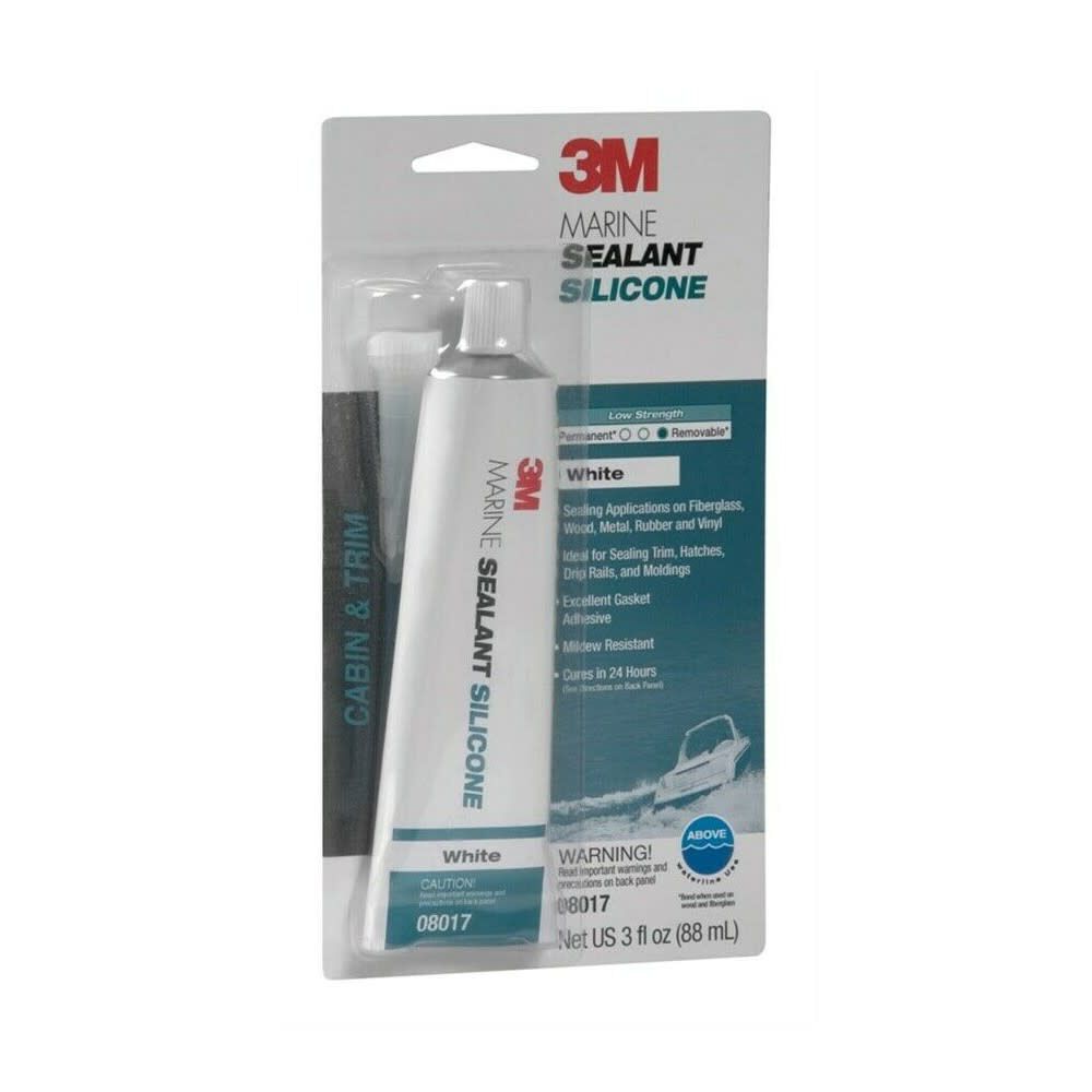 3oz White Adhesive Marine Silicone Sealant 8034324