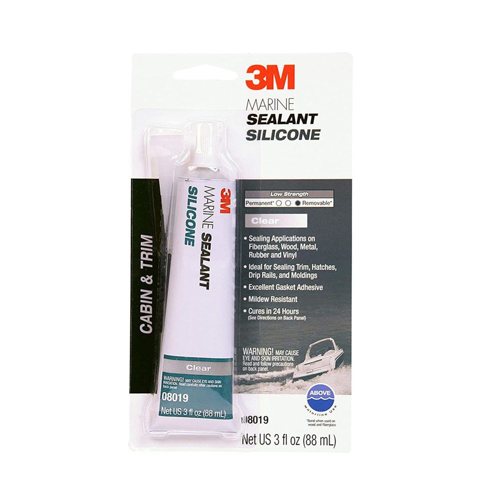 3oz Clear Adhesive Marine Silicone Sealant 8034357