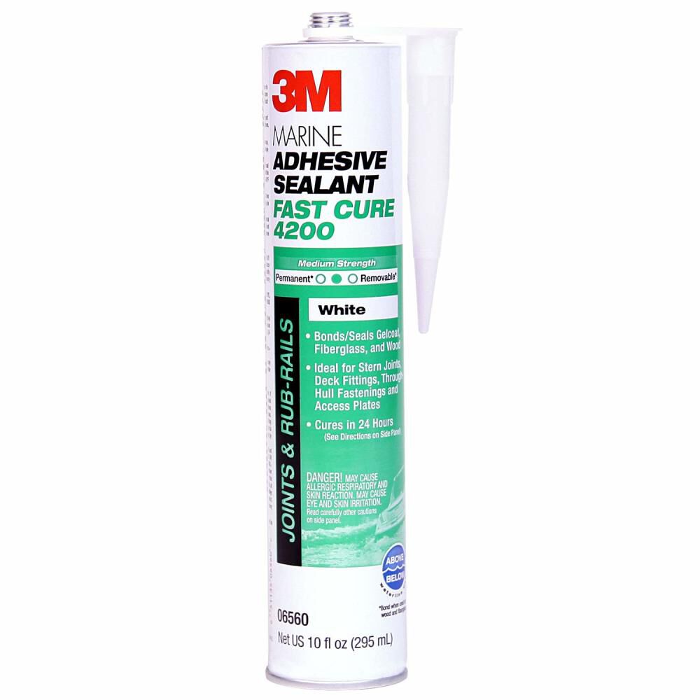 10oz White Fast Cure 4200FC Series Marine Adhesive Sealant 8129801
