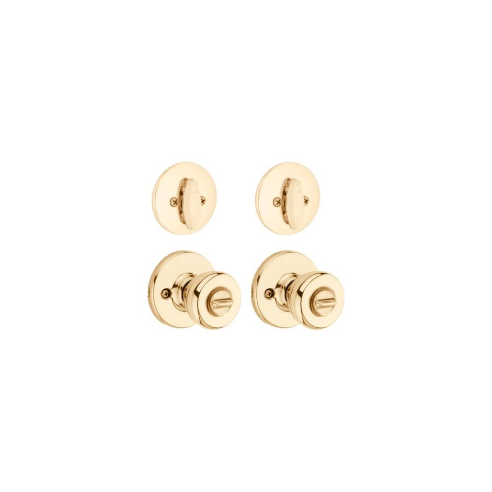 Polished Brass Tylo Knob Entry Lockset & Single Cylinder Deadbolt 92420-031