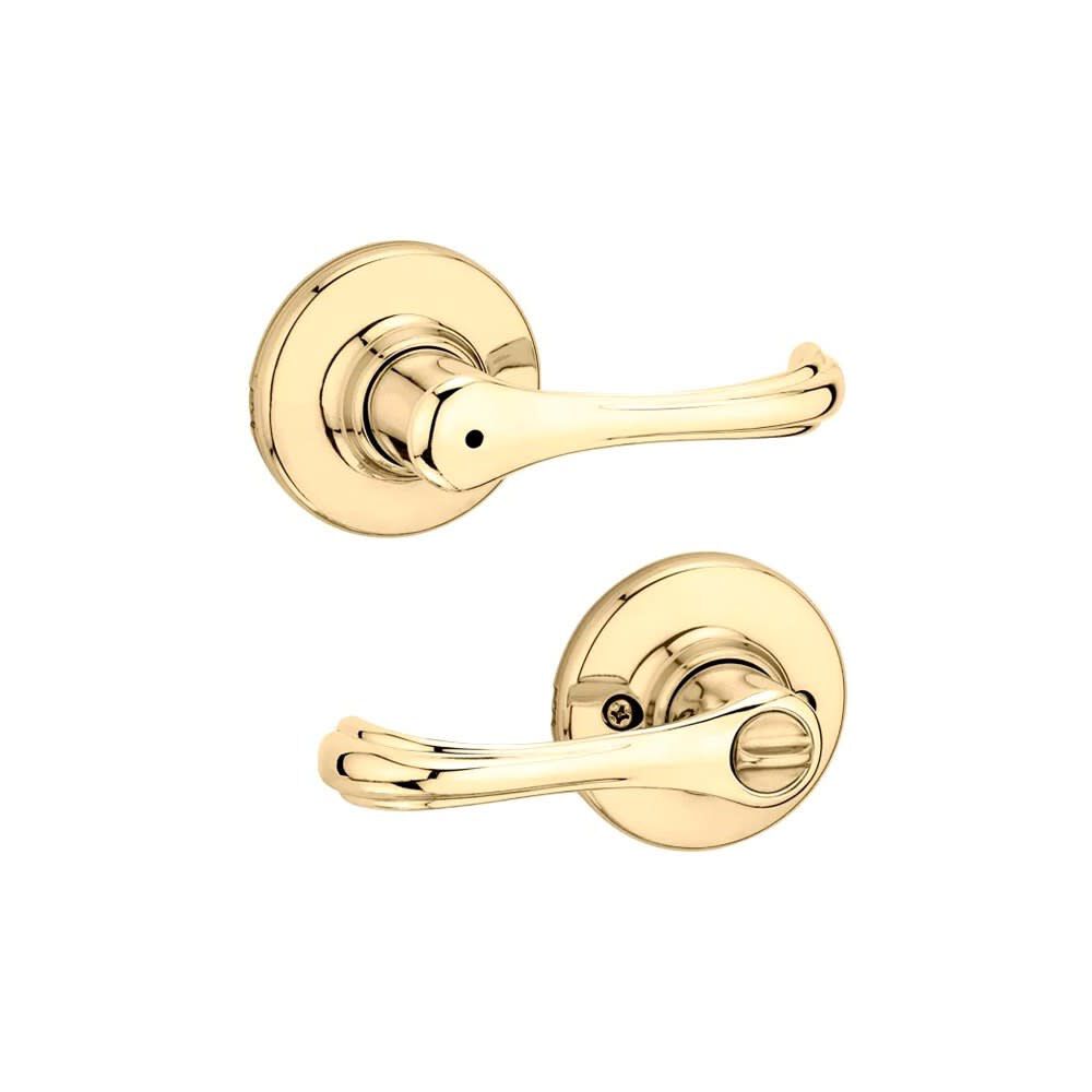 Polished Brass Bed/Bath Dorian Privacy Door Lever Set 93001-880