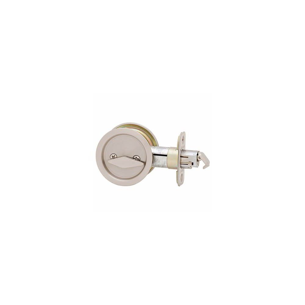 Satin Nickel Round Pocket Door Privacy Lock 93350-024