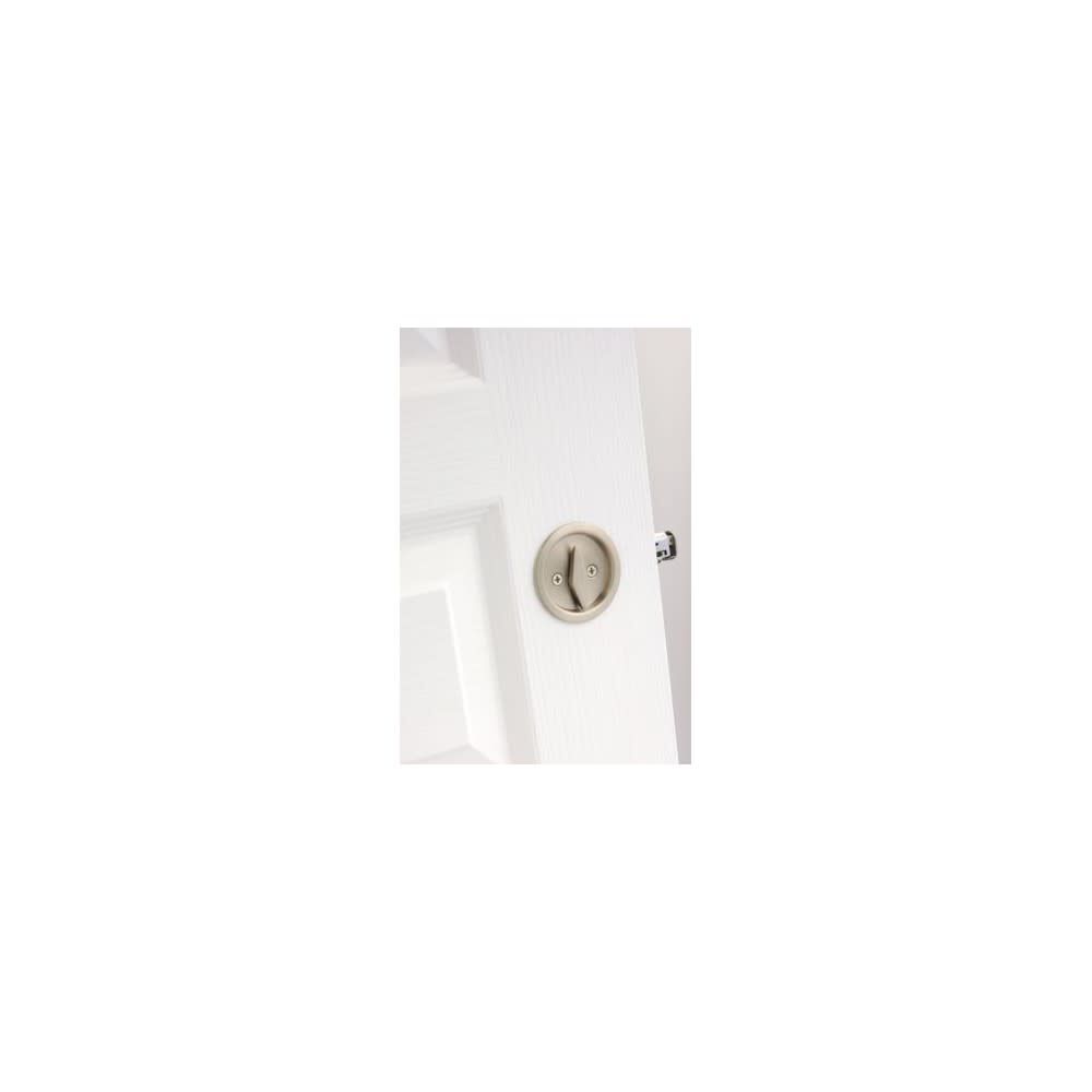 Satin Nickel Round Pocket Door Privacy Lock 93350-024