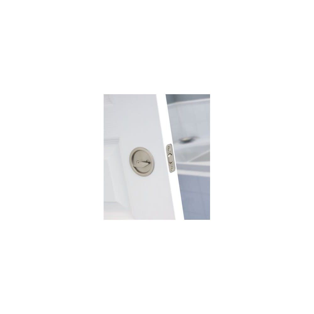 Satin Nickel Round Pocket Door Privacy Lock 93350-024