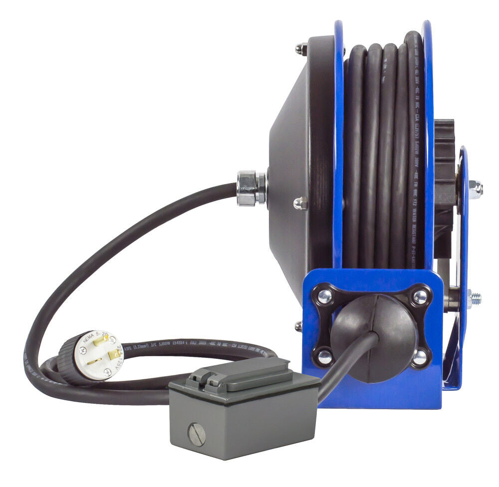 Compact Spring Driven Cord Reel Duplex GFIC Rec 12GA x 30' PC10-3012-F