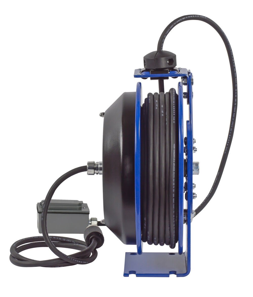Spring Driven Cord Reel Duplex Industrial Rec 12GA x 50' PC13-5012-F