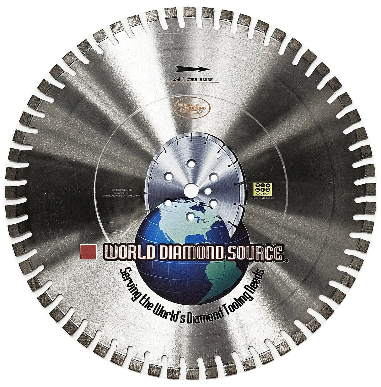 24″ x .220″ x 1″ wph + 6 LY – Curb Saw Blade w/ Aligned Diamond Pattern