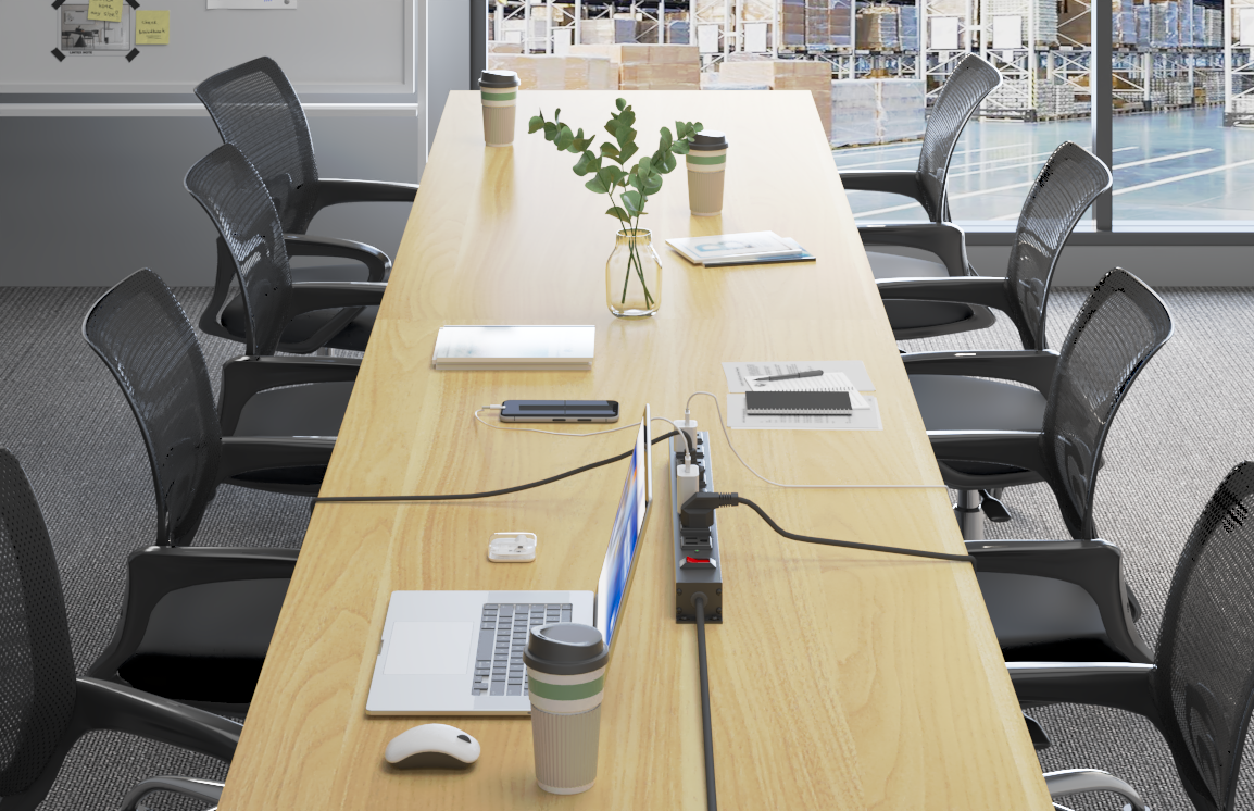 8 Outlet Industrial Heavy Duty Power Strip with 6 FT Extension Cord