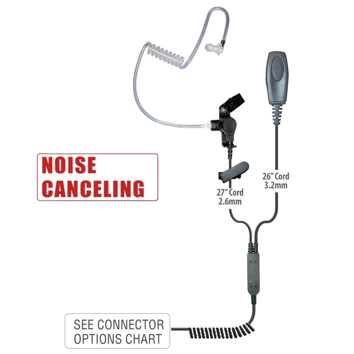 Patriot Noise Canceling 2-Wire Surveillance Earpiece
