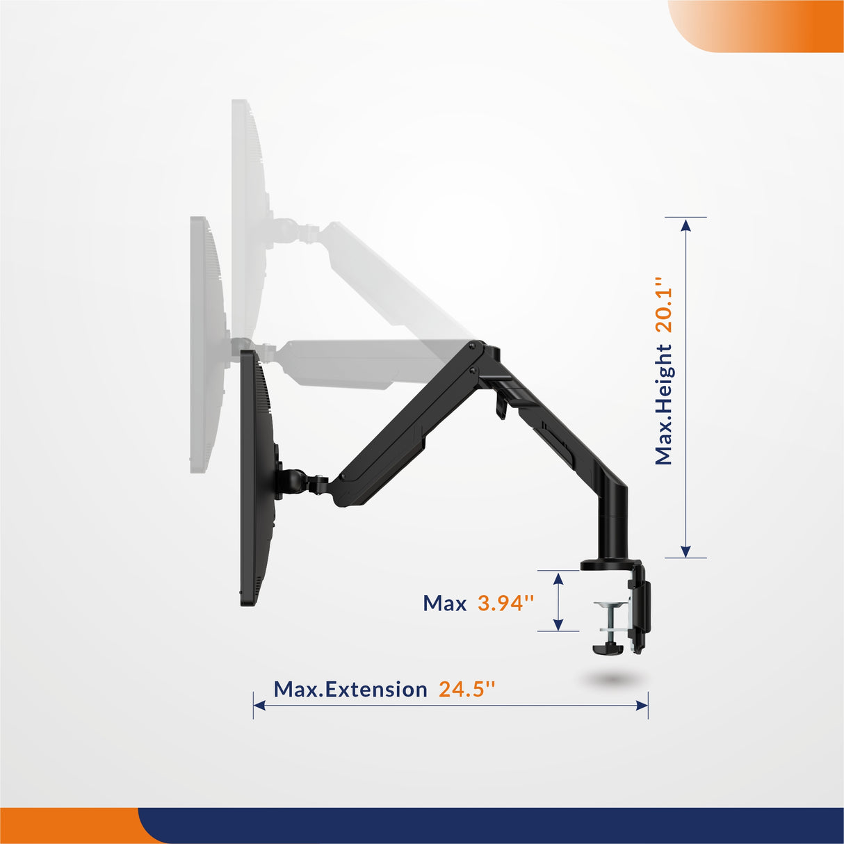 Single Monitor Stand WMA8 Support Max 36 Inch, 6.6 26.5 Lbs Screen