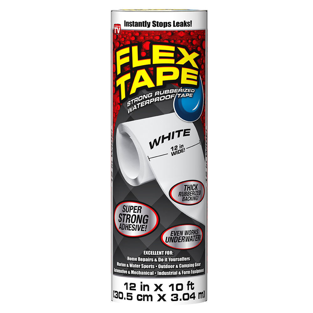 Flex Tape Rubberized Waterproof Tape 12 In. x 10 ft. - White TFSWHTR1210