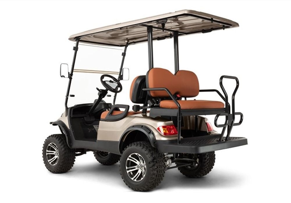 48V Electric 2+2 Passenger Lifted Golf Car Silver EV1 4L-SILVER-23