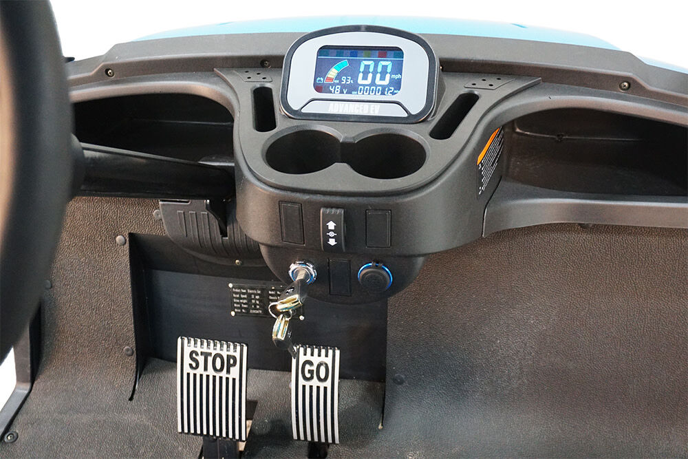 48V Electric 2+2 Passenger Lifted Golf Car - Skyblue EV1 4L-SKYBLUE-23