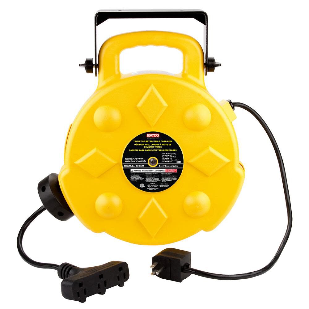Professional 50 Ft. Triple-Tap Retractable Reel SL-8903