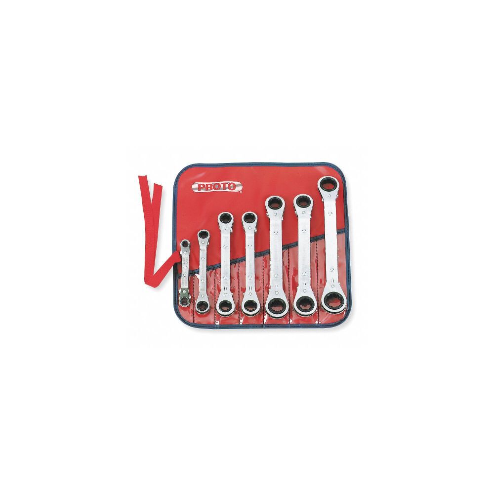 7 Piece Offset Reversible Ratcheting Box Wrench Set-6 and 12 Point J1180MA