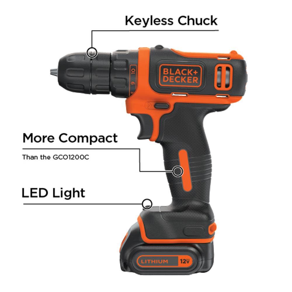 12V MAX Li-Ion Cordless Drill Kit BDCDD12C