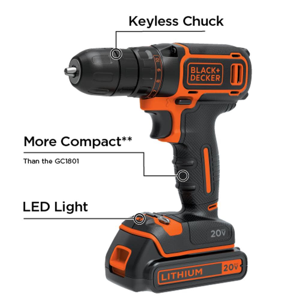 POWERCONNECT 20-volt Max 3/8-in Keyless Cordless Drill (1-Battery Included, Charger Included) BDCDD120C