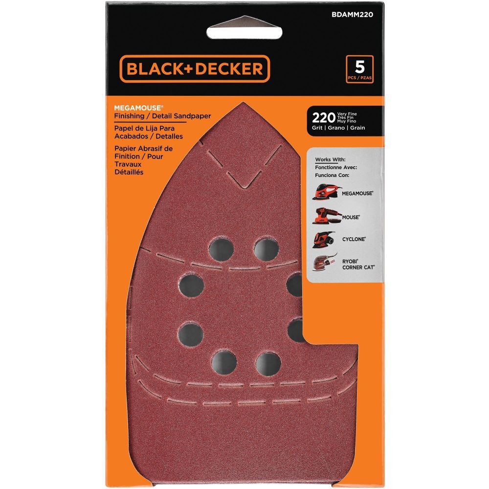 220 Grit Mega Mouse Sandpaper 5pk BDAMM220