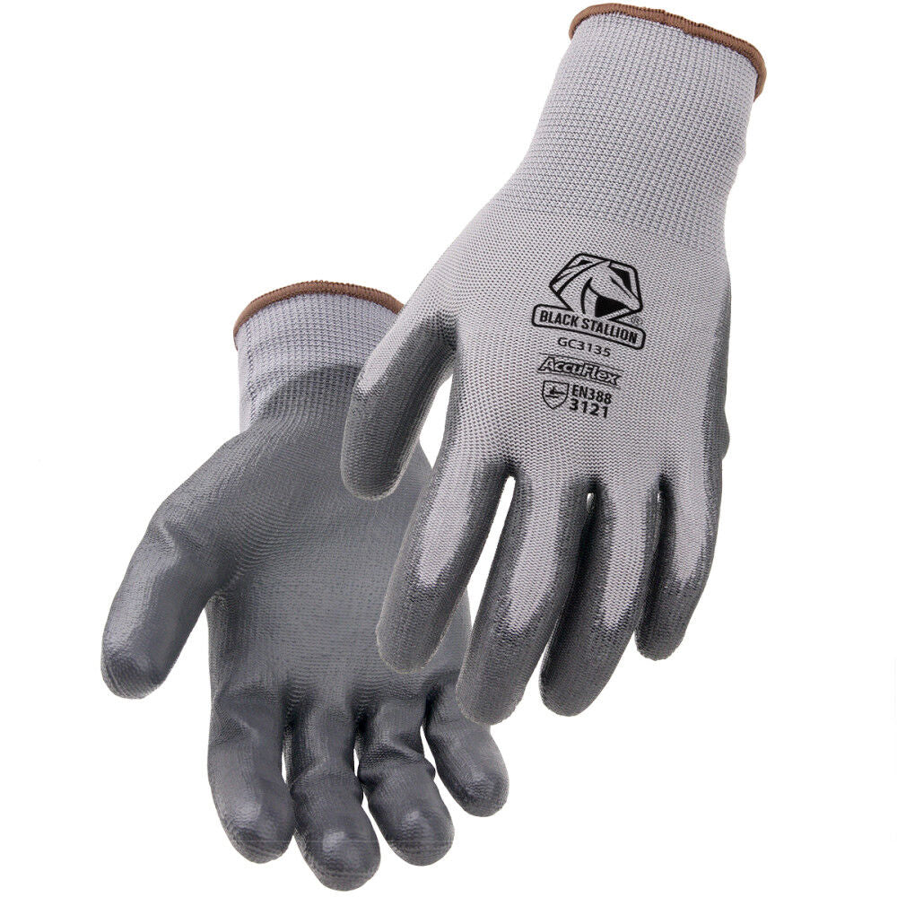 Knit Gloves Gray 13 Gauge PU-Coated Poly XL GC3135-GY-XLG