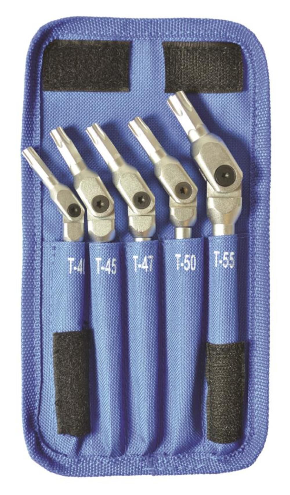 5 piece Chrome Torx Hex Pro Wrench Set - Sizes: T40-T55 18