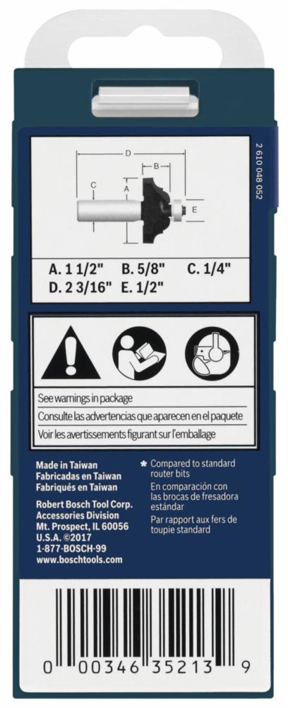 Carbide-tipped Classical Router Bit 85581MC