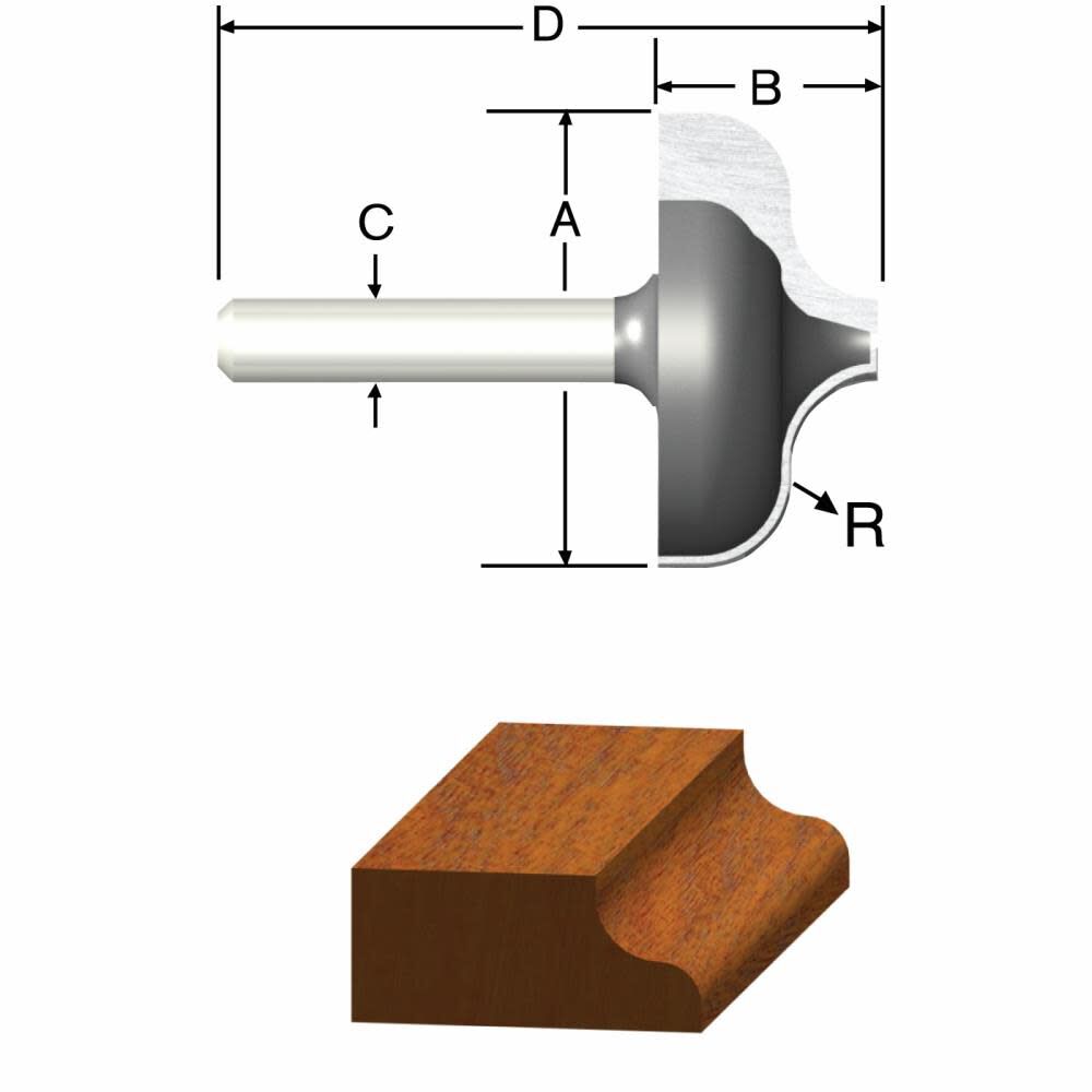 1 1/32in x 5/8in Ogee Router Bit 23127