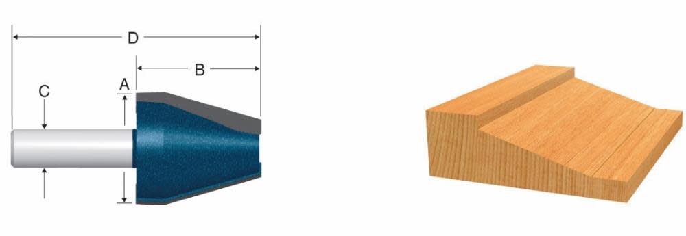 1 1/8in x 1 5/8in Carbide Tipped Traditional Vertical Raised Panel Bit 84520M