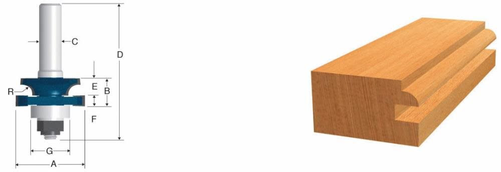 1 3/8in x 3/4in Carbide Tipped Beading Stile Bit 85621M