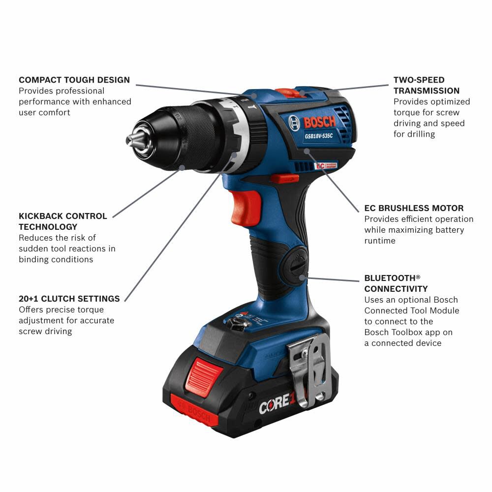 1/2-in 18-volt Variable Speed Brushless Cordless Hammer Drill (2-Batteries Included) GSB18V-535CB25