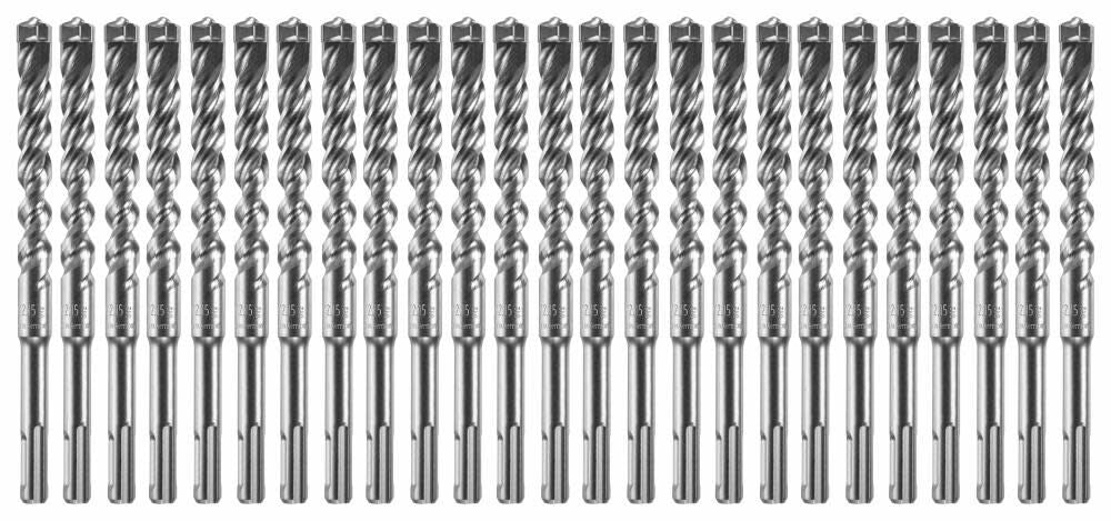 25 pc. 1/2 In. x 4 In. x 6 In. SDS-plus Bulldog Xtreme Carbide Rotary Hammer Drill Bits HCFC2081B25