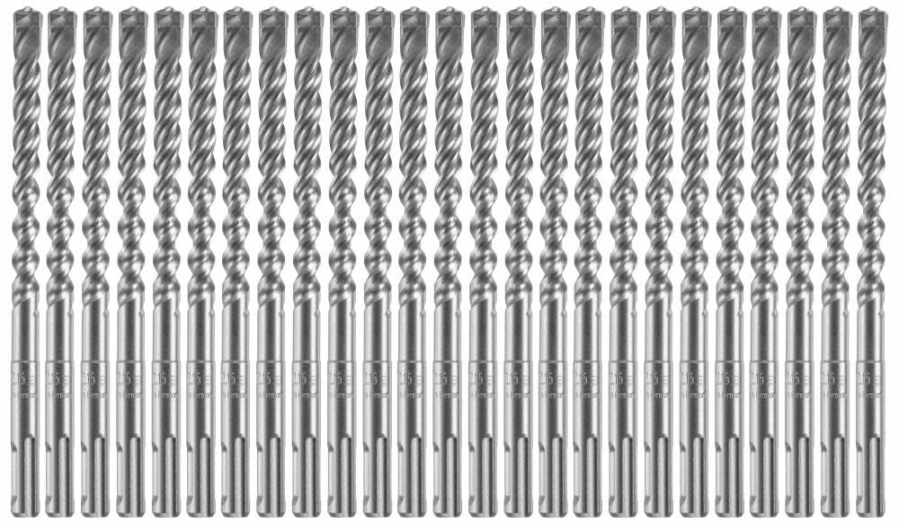 25 pc. 3/8 In. x 4 In. x 6 In. SDS-plus Bulldog Xtreme Carbide Rotary Hammer Drill Bits HCFC2061B25