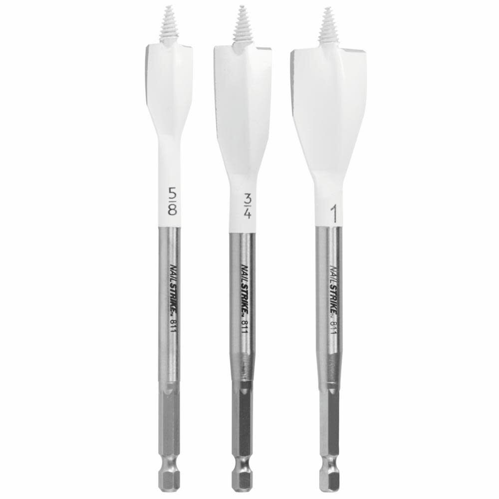 Nail Strike 3-Piece x 6-in Woodboring Spade Drill Bit Set NS5003