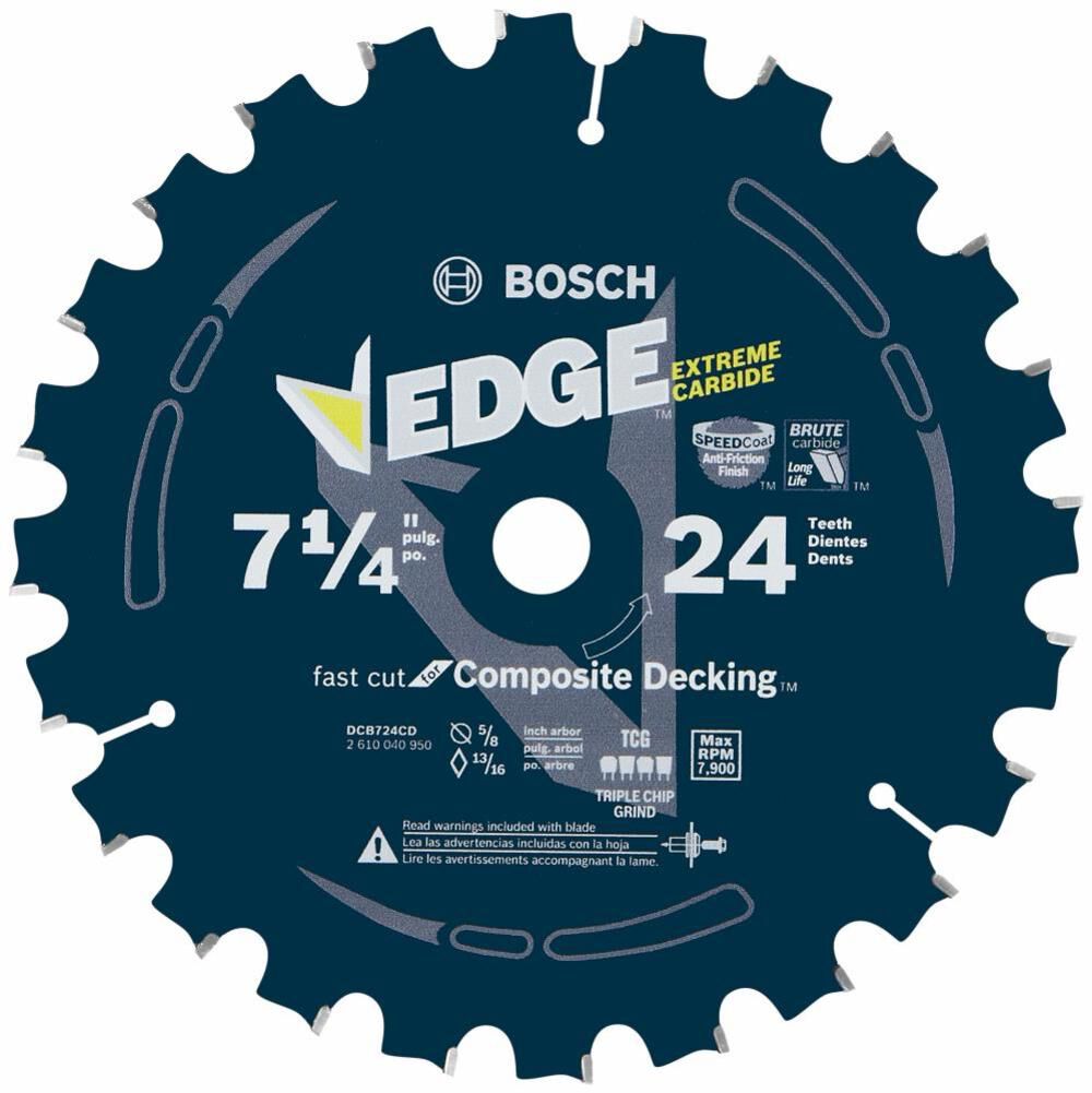 7-1/4 In. 24 Tooth Edge Circular Saw Blade for Composite Decking DCB724CD