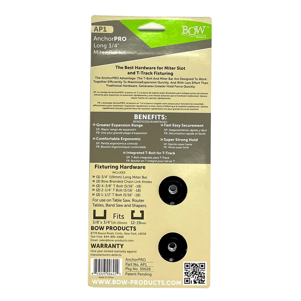 AnchorPro Long 3/4in Miter Bar Kit AP1