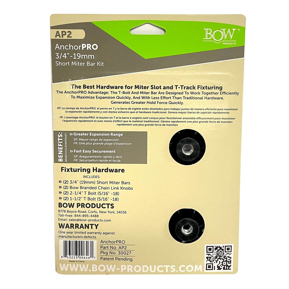 AnchorPro Small 3/4in Miter Bar Kit AP2