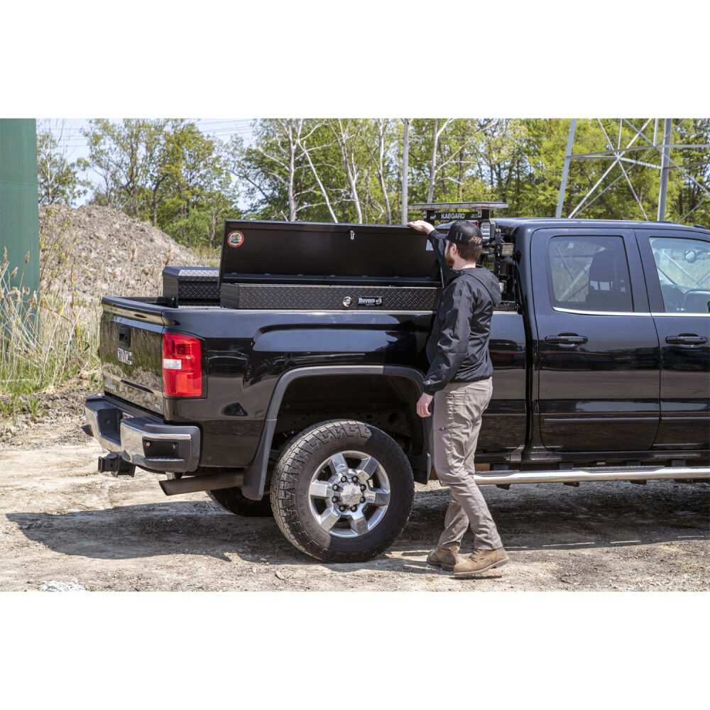 13X16X56 Textured Matte Black Diamond Tread Aluminum Lo-Sider Truck Box 1733025