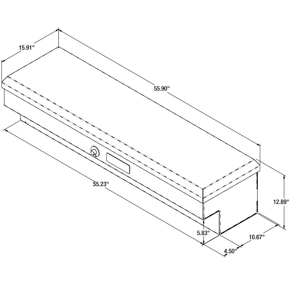13X16X56 Textured Matte Black Diamond Tread Aluminum Lo-Sider Truck Box 1733025