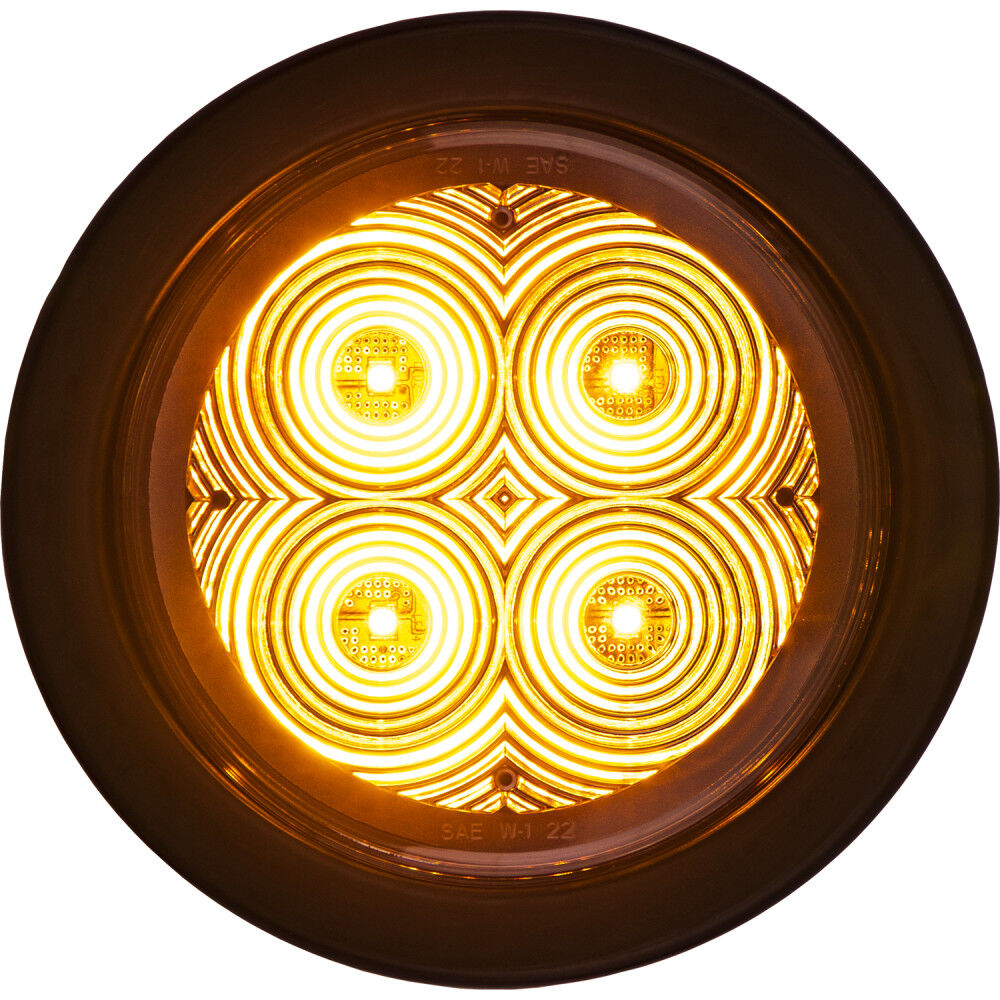 4 Inch Round Recessed Strobe with Amber LEDs and Clear Lens SL42CA