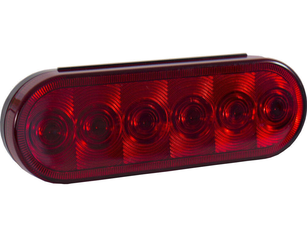 6 Inch Red Oval Stop/Turn/Tail Light with 6 LEDs (Lights Only) 5626156