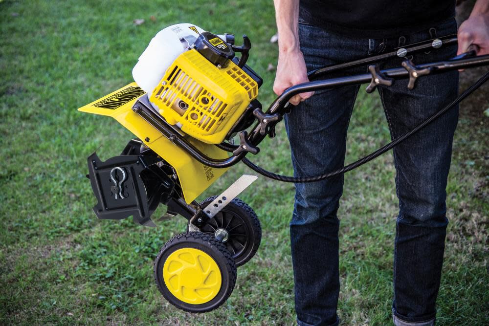 2-Stroke Portable Gas Garden Tiller Cultivator with Adjustable Depth 100882