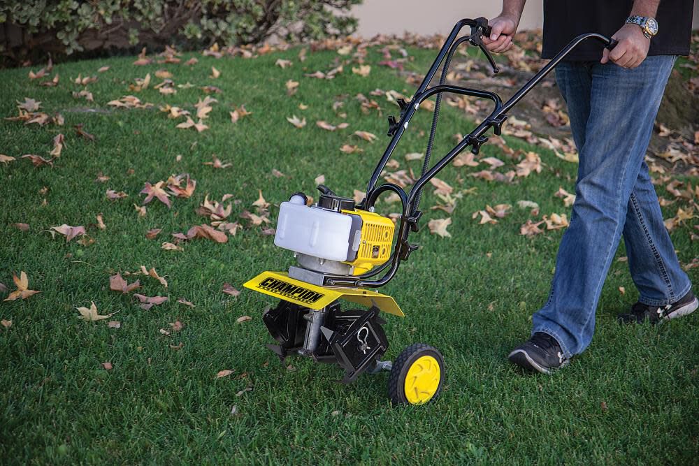 2-Stroke Portable Gas Garden Tiller Cultivator with Adjustable Depth 100882