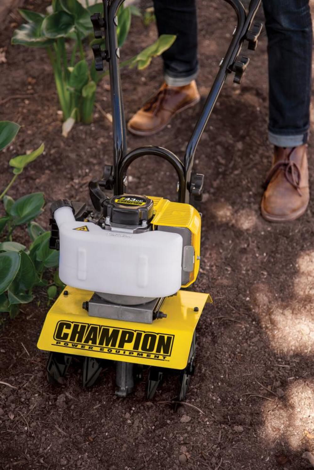 2-Stroke Portable Gas Garden Tiller Cultivator with Adjustable Depth 100882