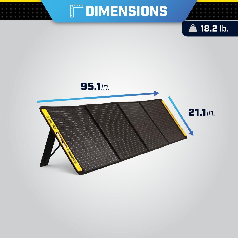 200-Watt Portable Foldable Solar Panels with Extension Cable and Kickstand 201247