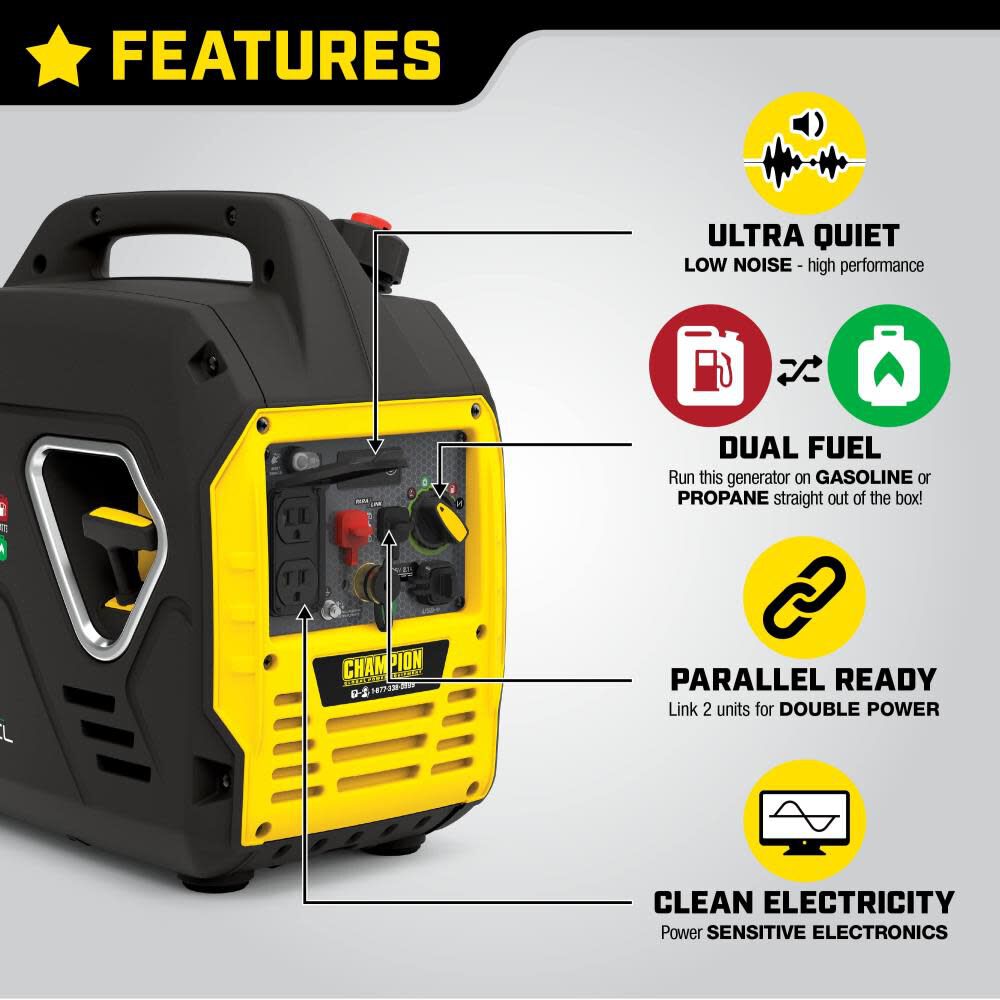 2000-Watt Ultralight Portable Dual Fuel Inverter Generator 200959