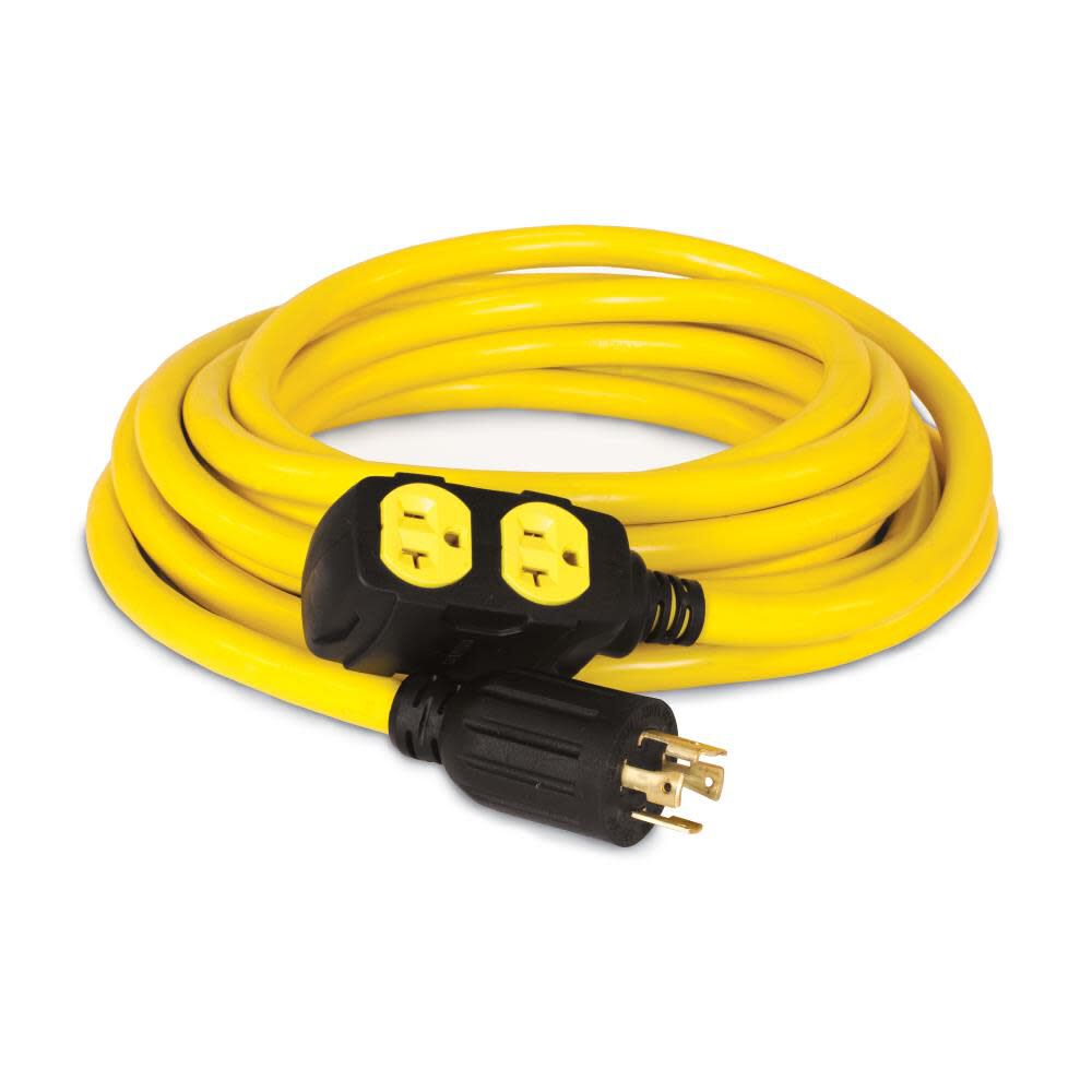 25 ft Generator Extension Cord 30-Amp 125/250-Volt Duplex-Style L14-30P to Four 5-20R 48033