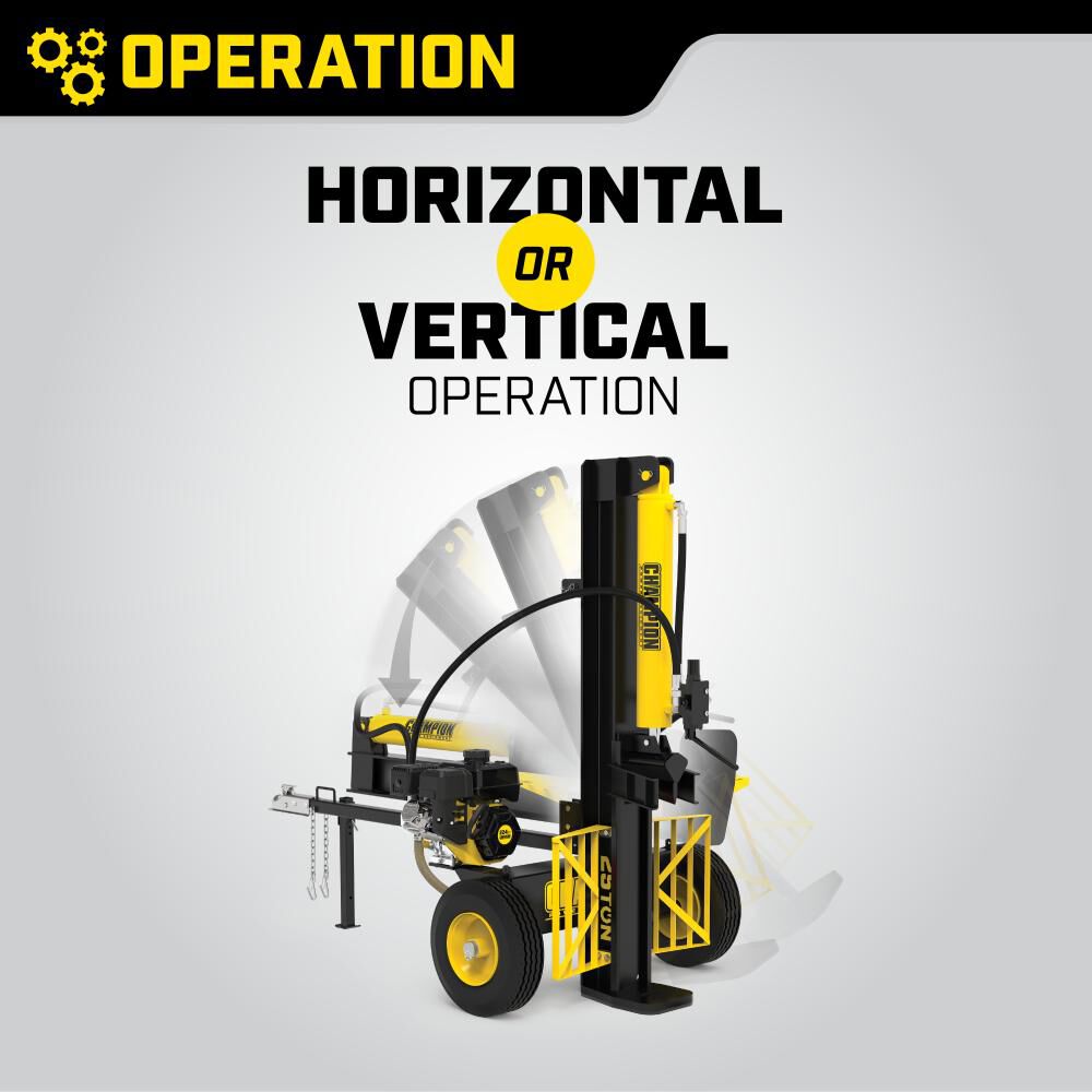 25 Ton Horizontal/Vertical Full Beam Gas Powered Log Splitter with Auto Return 100251