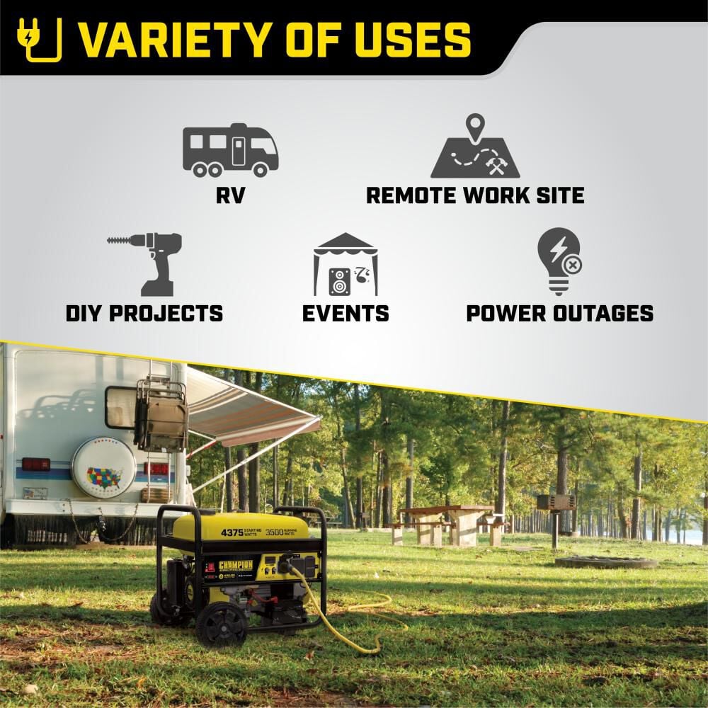 3500 Watt RV Ready Portable Generator with Wireless Remote Start CARB 100554